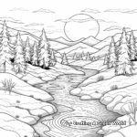 Realistic Icy Landscapes Coloring Sheets 2