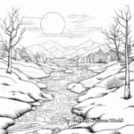 Realistic Icy Landscapes Coloring Sheets 3