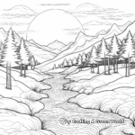 Realistic Icy Landscapes Coloring Sheets 4