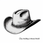 Realistic Leather Cowboy Hat Coloring Pages 1