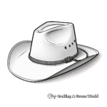 Realistic Leather Cowboy Hat Coloring Pages 2