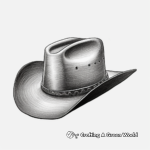 Realistic Leather Cowboy Hat Coloring Pages 3