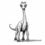 Realistic Little Brachiosaurus Dinosaur Coloring Sheets 1