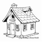 Realistic Log Cabin Bird House Coloring Pages 4