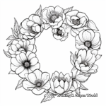 Realistic Lotus Wreath Coloring Sheets 1