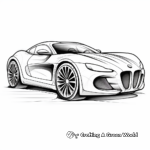 Realistic Luxury Sports Car Coloring Pages for Adults 4