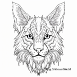 Realistic Lynx Head Coloring Pages for Adults 2
