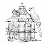 Realistic Macaw in Bird Cage Coloring Pages 4