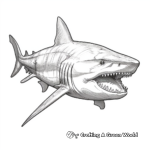 Realistic Megalodon Coloring Pages 1