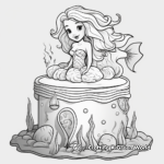 Realistic Mermaid Cake Coloring Pages 1