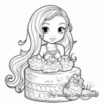 Realistic Mermaid Cake Coloring Pages 3