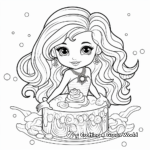 Realistic Mermaid Cake Coloring Pages 4