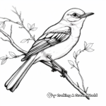 Realistic Mockingbird in Nature Coloring Sheets 1