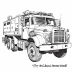Realistic Modern Fire Truck Coloring Sheets 2