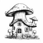 Realistic Mushroom Gnome House Coloring Sheets 1