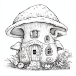 Realistic Mushroom Gnome House Coloring Sheets 4