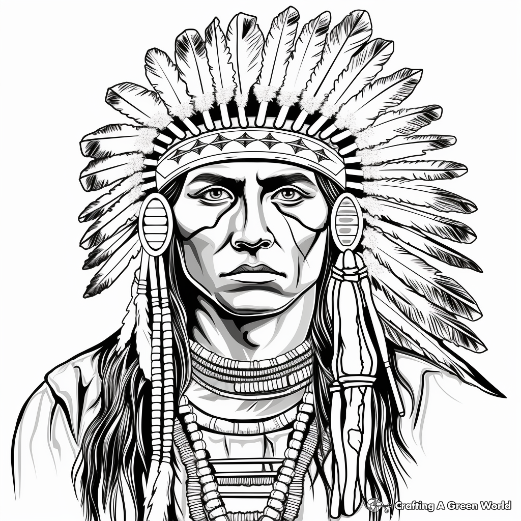 Realistic Native American Coloring Pages for Adults 1