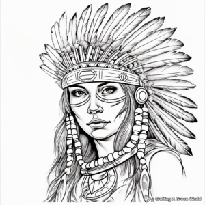 Realistic Native American Coloring Pages for Adults 2
