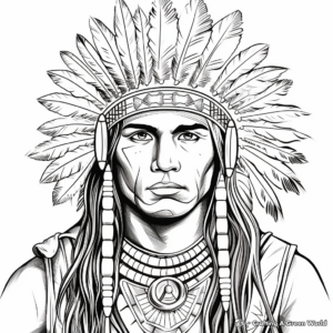 Realistic Native American Coloring Pages for Adults 4