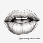 Realistic Natural Lips Coloring Sheets 3
