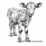 Realistic New Born Baby Cow Coloring Sheets 1