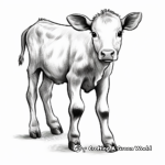 Realistic New Born Baby Cow Coloring Sheets 4