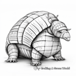 Realistic Nine-banded Armadillo Coloring Pages 1