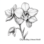 Realistic Orchid Flower Coloring Sheets 3