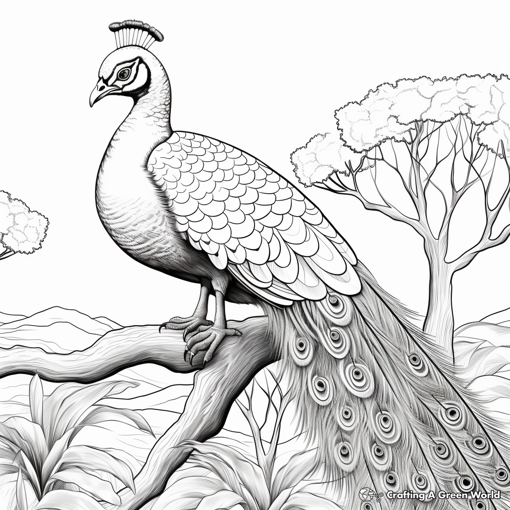 Vector peacock with open tail ink sketch black and white illustration. Hand  drawn realistic drawing 28555687 Vector Art at Vecteezy