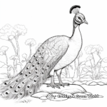 Realistic Peacock in Nature Coloring Pages 3
