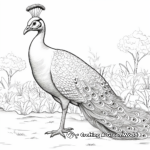 Realistic Peacock in Nature Coloring Pages 4