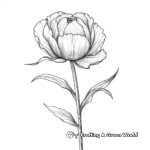 Realistic Peony Bud Coloring Pages 1
