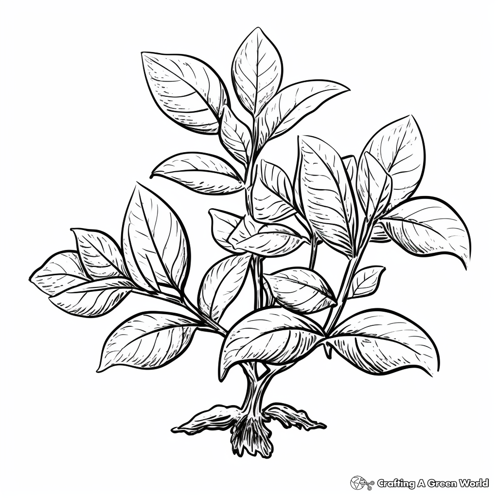 Realistic Peppermint Herb Coloring Pages 1
