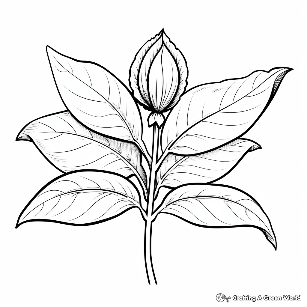 Realistic Peppermint Herb Coloring Pages 2