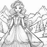 Realistic Princess in a Winter Wonderland Coloring Sheets 2