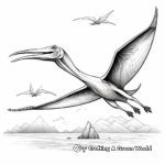 Realistic Pterodactyl in Flight Coloring Pages 1
