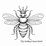 Realistic Queen Bee Diagram Coloring Pages 3