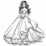 Realistic Quinceanera Ball Gown Dress Coloring Pages 4