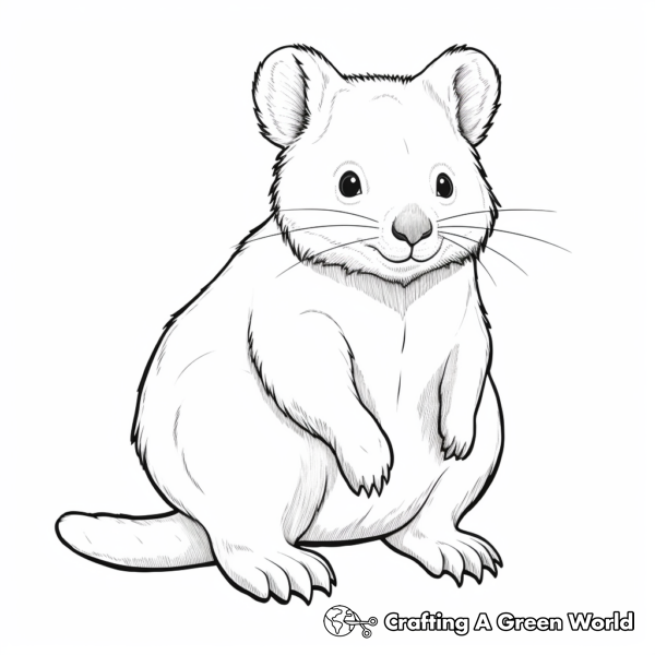 Realistic Quokka Coloring Pages 2