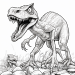 Realistic Raptors Vs. Dilophosaurus Dinosaur Scrap Coloring Pages 2