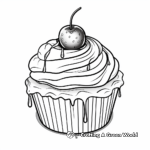 Realistic Red Velvet Cupcake Coloring Sheets 1