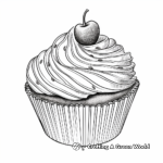 Realistic Red Velvet Cupcake Coloring Sheets 2