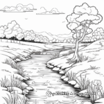 Realistic River Landscape Coloring Pages 1