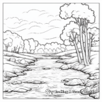 Realistic River Landscape Coloring Pages 3