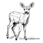 Realistic Roe Deer Antler Coloring Sheets 1