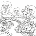 Realistic Rose Garden Coloring Sheets 2