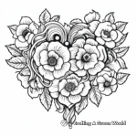 Realistic Rose Heart Coloring Pages 1