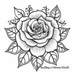 Realistic Rose Heart Coloring Pages 2