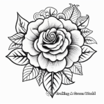 Realistic Rose Heart Coloring Pages 4