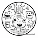 Realistic Round Bacteria Coloring Sheets 1